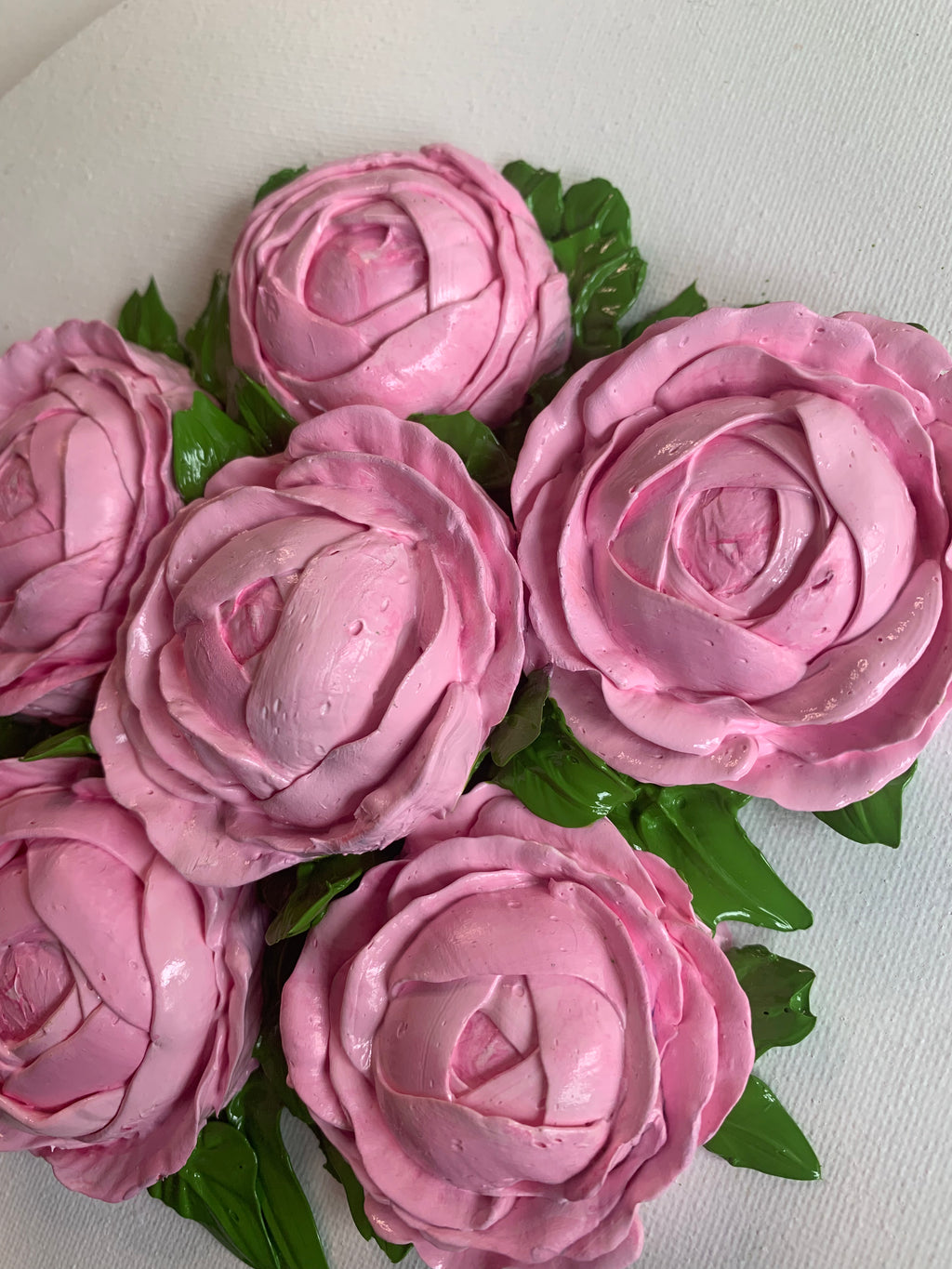 10 inch Round Pink Peonies on White