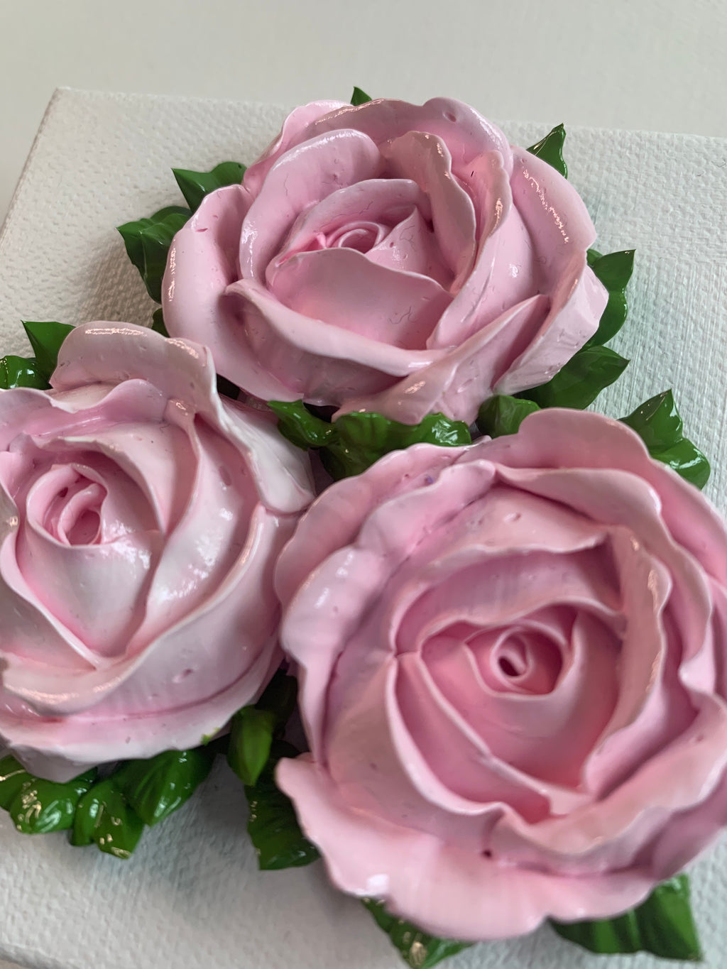 4x4 inch Pink Roses on White