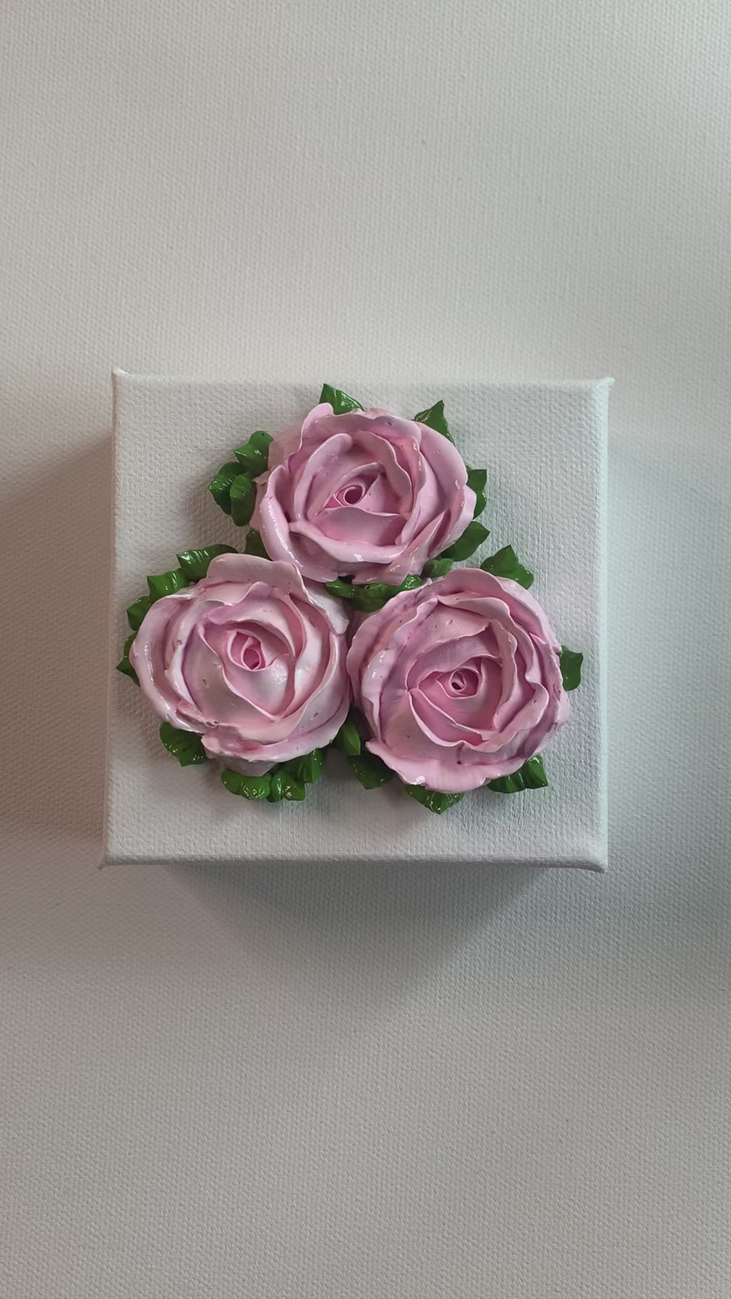 4x4 inch Pink Roses on White